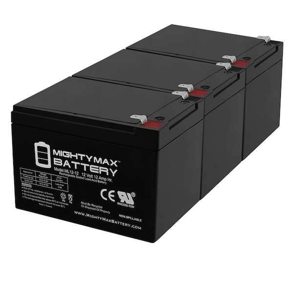 Mighty Max Battery 12V 12AH SLA Replacement Battery for CSB EVH12150F2 - 3PK MAX3983412 - main